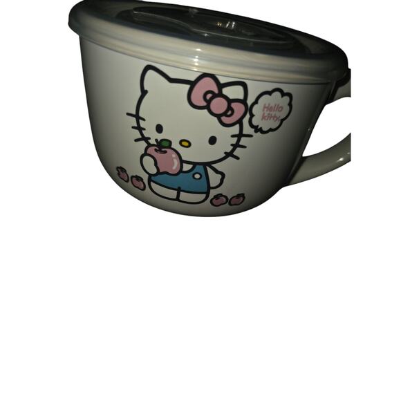 Sanrio Hello Kitty Soup Cereal bowl Mug Pressure Release Lid 24 Oz - Picture 1 of 4